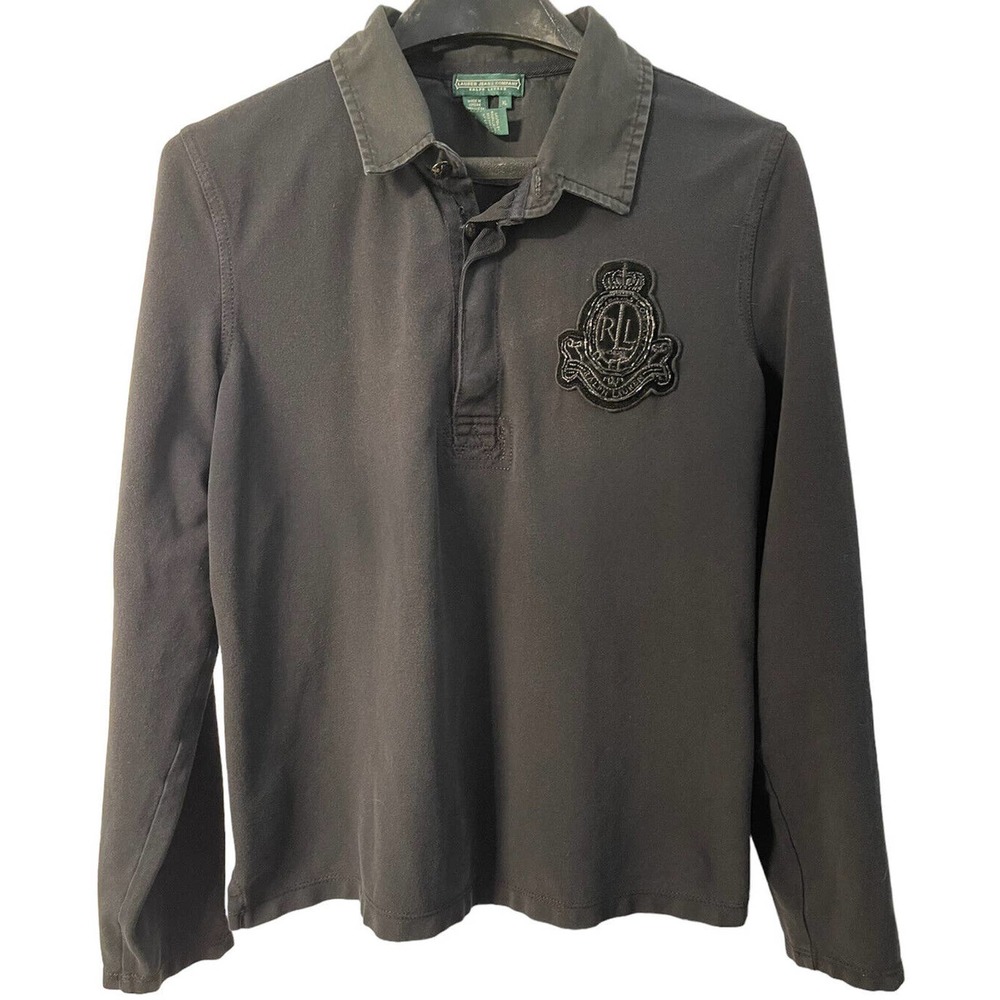 Lauren Jeans Company Ralph Lauren Black Long Sleeve Shirt XL Read